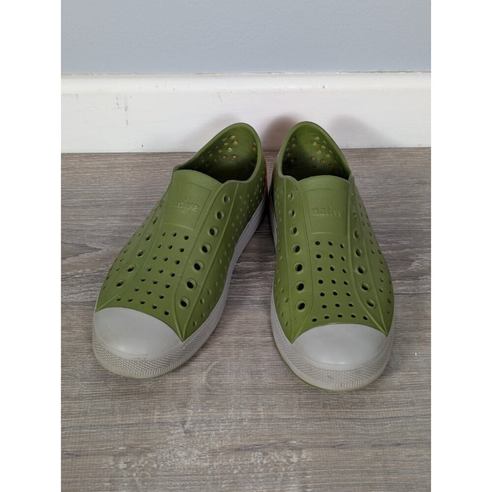 Native Unisex Sz M9 W11 Jefferson Green Slip-On Boat Shoes Rubber Water Sneakers